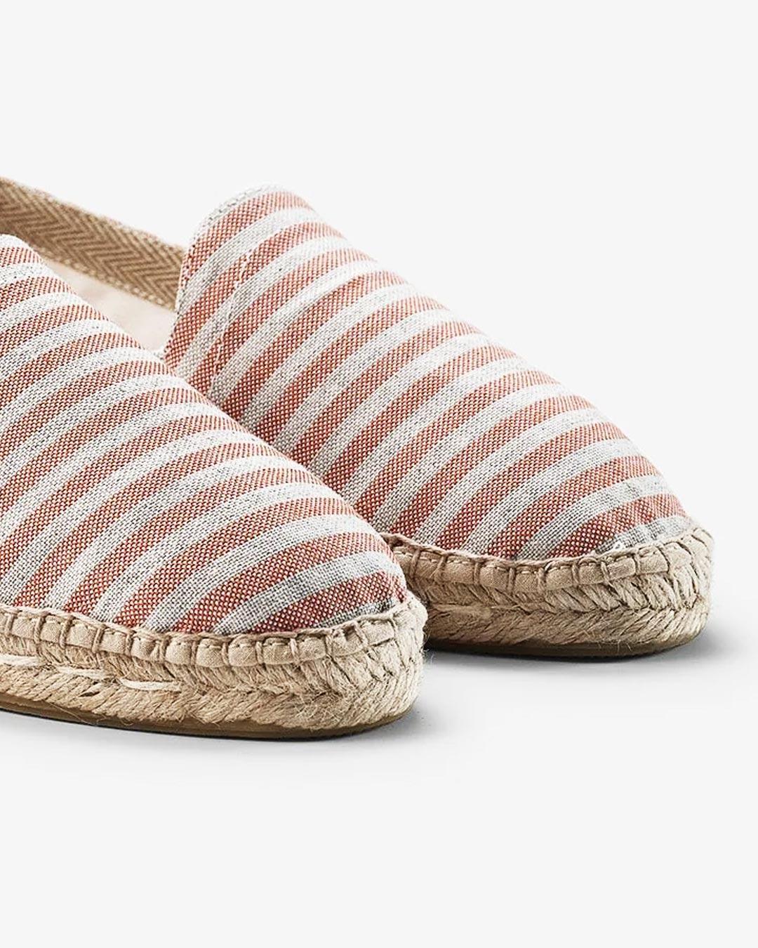 Narandžaste espadrile na pruge od Seaqual tkanine