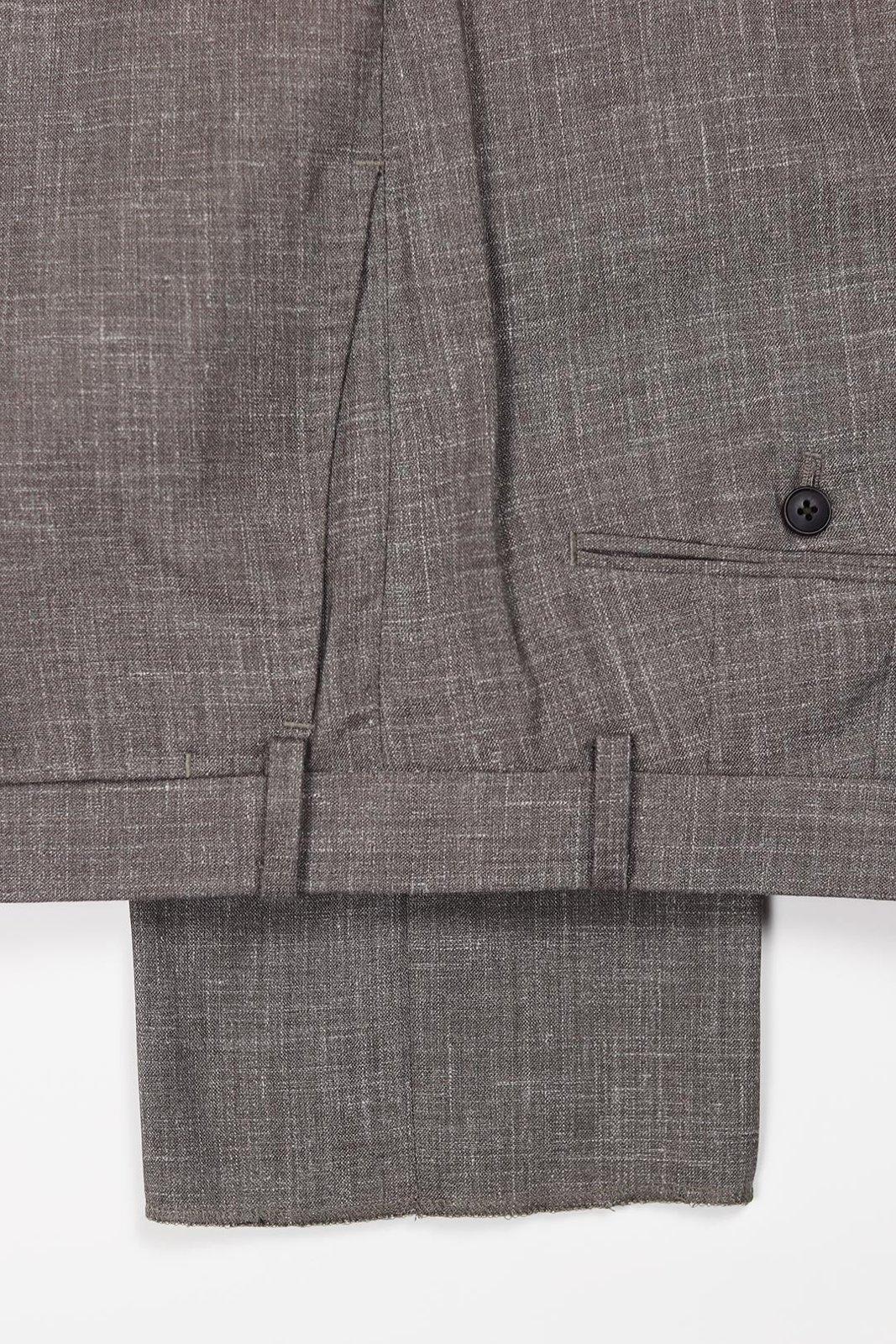 Pantalone od odijela od vune, svile i lana u boji kapućina