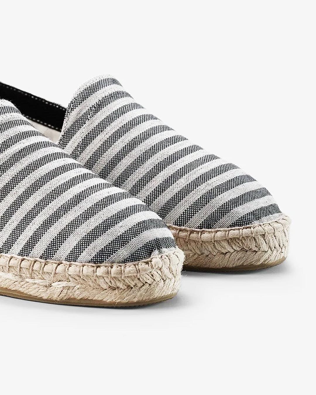 Sive espadrile na pruge od Seaqual tkanine