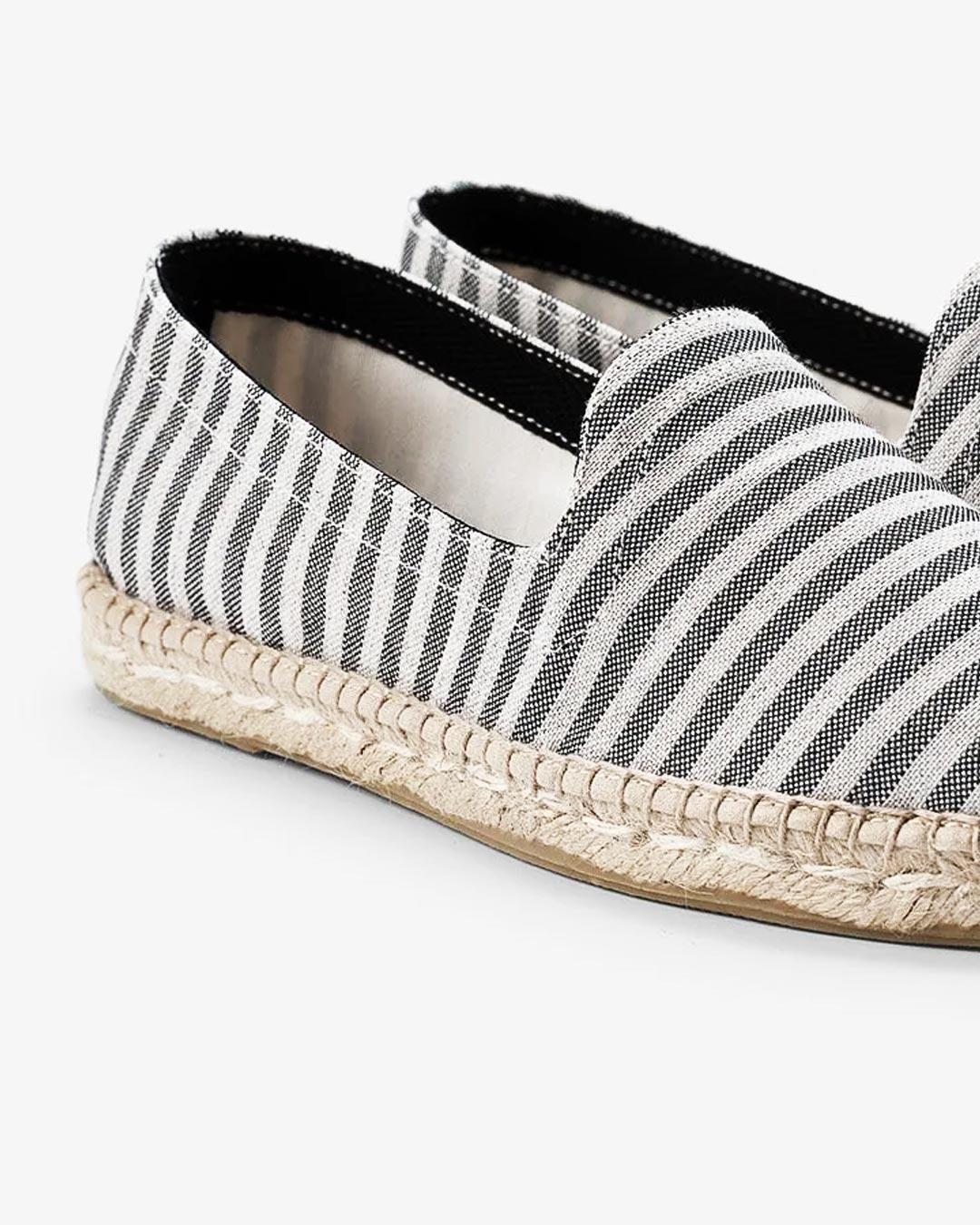 Sive espadrile na pruge od Seaqual tkanine