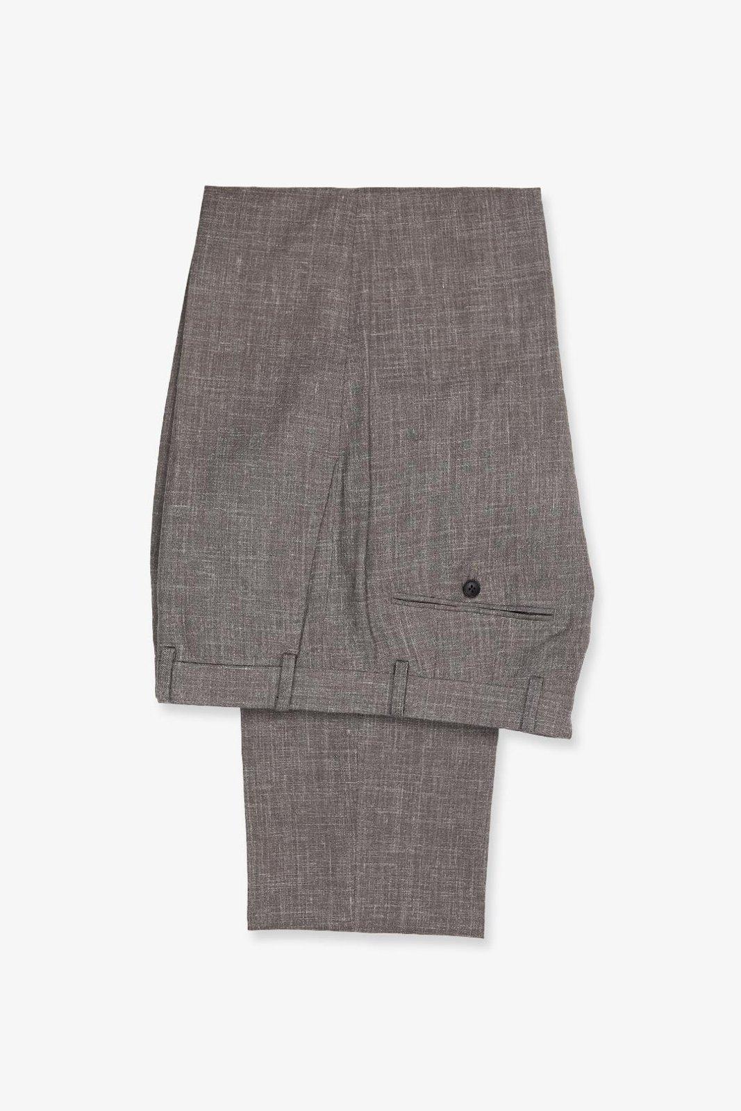 Pantalone od odijela od vune, svile i lana u boji kapućina