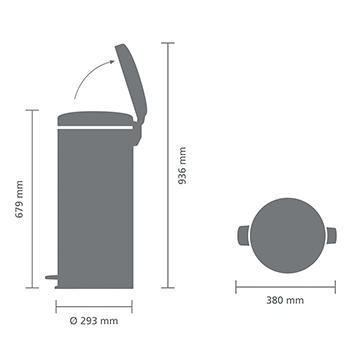 PEDAL KANTA ZA SMEĆE 30L, CRNA